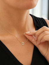 Load image into Gallery viewer, Star Of David Style CVD Diamond Pendent And Chain in 14K Solid Yellow Gold Necklace Minimalist Style Wedding Bridal Gift For Her