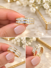 Load image into Gallery viewer, Round Cut Cvd Diamonds Ring Men's 14K Solid And Heavy Yellow Gold Diamond Band Channel Set Style Men's Wedding Ring Band For Him 2.00ctw