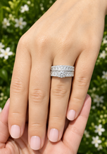 Load image into Gallery viewer, IGI Certified Round Cut Diamond Engagement Ring And Matching Band Bridal Set 14k Solid White Gold Women's Wedding Set For Her 3.00ctw F-VS2