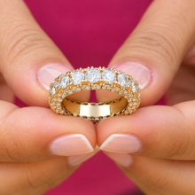 Load image into Gallery viewer, Round Cut Cvd Diamonds Three Sided Eternity Band Set Anniversary Band Prong Set Wedding Band In 14k Solid Rose Gold Eternity Band 4.00ctw