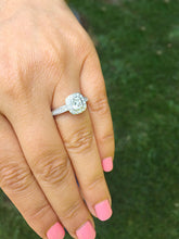 Load image into Gallery viewer, GIA Certified Natural Cushion Cut Diamond Engagement Ring Bezel Set Wedding Ring Halo Bridal Ring 14k Solid White Gold Propose Ring 1.70ctw