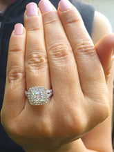 Load image into Gallery viewer, GIA Certified Natural Round Cut Diamonds Engagement Ring Double Halo Split Shank Design Bridal Wedding Ring In 14k Solid White Gold 2.00ctw