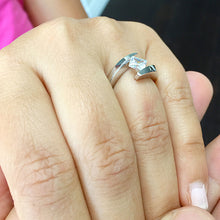 Load image into Gallery viewer, GIA Certified Natural Princess Cut Diamond Engagement Ring Tension Set 14k Solid And Heavy White Gold Bridal Wedding Ring Solitaire 1.00ct