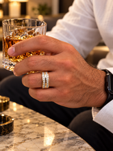 Load image into Gallery viewer, Round Cut Cvd Diamonds Ring Men's 14K Solid And Heavy Yellow Gold Diamond Band Channel Set Style Men's Wedding Ring Band For Him 2.00ctw