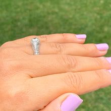 Load image into Gallery viewer, GIA Certified Natural Round Cut Diamond Engagement Ring Bridal Ring Antique Style Wedding Ring 14k Solid White Gold Propose Ring 1.15ctw