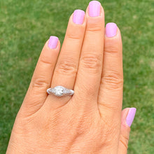 Load image into Gallery viewer, GIA Certified Natural Round Cut Diamond Engagement Ring Bridal Ring Antique Style Wedding Ring 14k Solid White Gold Propose Ring 1.15ctw