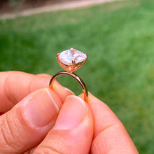 Load image into Gallery viewer, IGI Certified Cushion Cut Diamond Engagement Ring Solitaire Wedding Ring Four Prong Bridal Ring 14K Solid Rose Gold Propose Ring 4.00 G-VS2