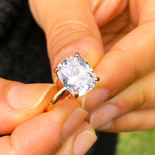 Load image into Gallery viewer, IGI Certified Cushion Cut Diamond Engagement Ring Solitaire Wedding Ring Four Prong Bridal Ring 14K Solid Rose Gold Propose Ring 4.00 G-VS2