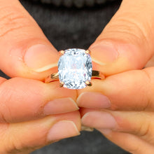 Load image into Gallery viewer, IGI Certified Cushion Cut Diamond Engagement Ring Solitaire Wedding Ring Four Prong Bridal Ring 14K Solid Rose Gold Propose Ring 4.00 G-VS2