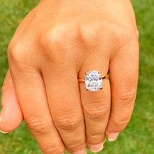 Load image into Gallery viewer, IGI Certified Cushion Cut Diamond Engagement Ring Solitaire Wedding Ring Four Prong Bridal Ring 14K Solid Rose Gold Propose Ring 4.00 G-VS2