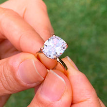 Load image into Gallery viewer, IGI Certified Cushion Cut Diamond Engagement Ring Solitaire Wedding Ring Four Prong Bridal Ring 14K Solid Rose Gold Propose Ring 4.00 G-VS2