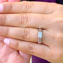 Load image into Gallery viewer, GIA Certified Natural Emerald Cut Diamond Ring 14k Solid White Gold Engagement Ring Semi Tension Set Ring Bridal Solitaire Ring 1.00ctw