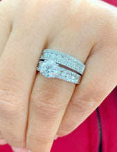 Load image into Gallery viewer, GIA Certified Natural Round Cut Diamond Engagement Ring And Matching Band 14k Solid White Gold Wedding Bridal Set Ring And Band 2.70ctw