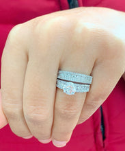 Load image into Gallery viewer, GIA Certified Natural Round Cut Diamond Engagement Ring And Matching Band 14k Solid White Gold Wedding Bridal Set Ring And Band 2.70ctw