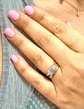 Load image into Gallery viewer, GIA Certified Natural Emerald Cut Diamond Ring And Matching Band Solitaire Four Prong Set Wedding Set 14K Solid Yellow Gold Bridal Set 1.50ct