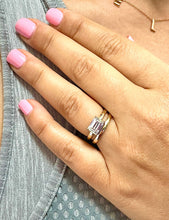 Load image into Gallery viewer, GIA Certified Natural Emerald Cut Diamond Ring And Matching Band Solitaire Four Prong Set Wedding Set 14K Solid Yellow Gold Bridal Set 1.50ct