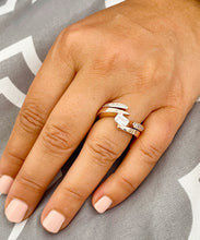 Load image into Gallery viewer, GIA Certified Natural Emerald And Princess Cut Engagement Ring And Matching Band Bridal Semi Tension Set 14k Solid And Heavy Rose Gold 2.00