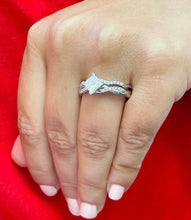 Load image into Gallery viewer, GIA Certified Natural Princess Cut Diamond Engagement Ring And Matching Band Bridal Set 14K Solid White Gold Wedding Set Propose Ring 1.00ct