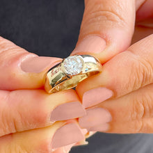 Load image into Gallery viewer, GIA Ceritified Round Cut Natural Diamond Engagement Ring Semi Bezel Set Solitaire Ring Bridal Ring 14k Solid Yellow Gold Wedding Ring 0.70ct