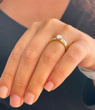 Load image into Gallery viewer, GIA Ceritified Round Cut Natural Diamond Engagement Ring Semi Bezel Set Solitaire Ring Bridal Ring 14k Solid Yellow Gold Wedding Ring 0.70ct