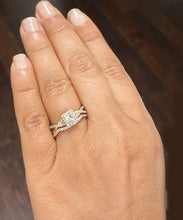 Load image into Gallery viewer, GIA Certified Princess Cut And Round Cut Sides Natural Diamond Engagement Ring And Matching Band Halo Bridal Set 14k solid yellow gold 1.20ctw