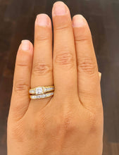 Load image into Gallery viewer, GIA Certified Princess Cut And Round Cut Sides Diamond Engagement Ring And Matching Band Bridal Ring 14k Solid Yellow Gold Wedding Set 2.60ctw