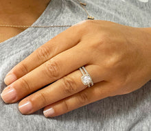 Load image into Gallery viewer, GIA Certified Natural Cushion Cut And Round Diamond Engagement Ring And Matching Band Halo Bridal Set 14k Solid Yellow Gold Wedding Set 1.80ctw