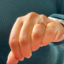 Load image into Gallery viewer, GIA Certified Natural Princess Cut Diamond Solitaire Engagement Rring Deco Bridal Wedding Solitaire Prong Setting 14k Solid Yellow Gold 1.50ct