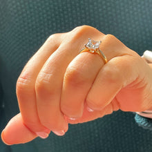 Load image into Gallery viewer, GIA Certified Natural Princess Cut Diamond Solitaire Engagement Rring Deco Bridal Wedding Solitaire Prong Setting 14k Solid Yellow Gold 1.50ct