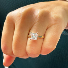 Load image into Gallery viewer, GIA Certified Natural Princess Cut Diamond Solitaire Engagement Rring Deco Bridal Wedding Solitaire Prong Setting 14k Solid Yellow Gold 1.50ct