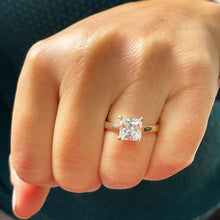 Load image into Gallery viewer, GIA Certified Natural Princess Cut Diamond Solitaire Engagement Rring Deco Bridal Wedding Solitaire Prong Setting 14k Solid Yellow Gold 1.50ct