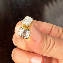 Load image into Gallery viewer, Emerald Cut Diamond Earrings IGI Certified Bezel set Style 14k Solid Yellow Solid Gold 4.00ct Screw Back Set Style Stud Lever Back Earrings