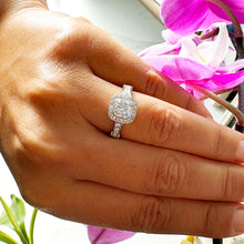 Load image into Gallery viewer, GIA Certified Cushion And Round Cut Natural Diamond Engagement Ring Bezel Set Halo Design Wedding Bridal Ring 14k Solid White Gold 1.70ctw