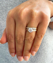 Load image into Gallery viewer, GIA Certified Natural Round Cut Diamond Engagement Ring And Matching Band Wedding Set Prong Set Bridal Set 14K Solid Yellow Gold 1.50ctw