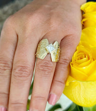 Load image into Gallery viewer, 14K Solid And Heavy Yellow Gold Princess Cut Moissanite Engagement Ring Deco, Bridal, Wedding, Bezel Set Solitaire 1.00ctw