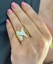 Load image into Gallery viewer, 14K Solid And Heavy Yellow Gold Princess Cut Forever One Moissanite Engagement Ring Deco, Bridal, Wedding, Bezel Set Solitaire 1.00ctw