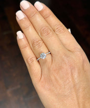 Load image into Gallery viewer, 14K Solid White Gold Round Cut Natural Diamond Engagement Ring Prong 1.35ct