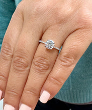 Load image into Gallery viewer, GIA Certified Round Cut Natural Diamond Engagement Ring Prong Set Wedding Ring Minimalist Bridal Propose Ring 14K Solid White Gold 1.35ctw