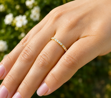 Load image into Gallery viewer, Round Cut Natural Diamonds Band Anniversary Band Half Eternity Style Bridal Band Matching Band Prong Set 14k Solid Yellow Gold Band 0.15ctw