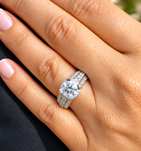 Load image into Gallery viewer, Round Moissanite Hidden Halo Engagement Ring 14K White Gold 2.70 CT