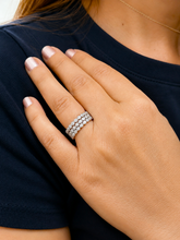 Load image into Gallery viewer, Round Cut Moissanites Band Eternity Style Anniversary Band Antique Filigree Style Engagement Band 14k White Gold Ring Wedding Bands 0.60ctw