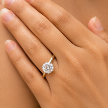 Load image into Gallery viewer, Round Cut Moissanite Engagement Ring Solitaire Six Prong Set Minimalist 14k Solid Yellow Gold Bridal Ring For Her Women's Wedding Set 3.00ct