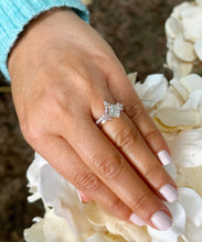 Load image into Gallery viewer, 14k Solid Rose Gold Asscher, Round And Pear Cut Natural Round And Pear Cut Diamond Engagement Ring And Band 2.20ctw