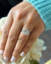 Load image into Gallery viewer, GIA Certified 14k Solid White Gold Round And Pear Shape Diamond Engagement Ring And Band 1.90ctw F-VS2