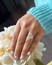 Load image into Gallery viewer, GIA Certified 14k Solid White Gold Round And Pear Shape Diamond Engagement Ring And Band 1.90ctw F-VS2