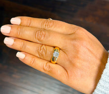 Load image into Gallery viewer, 14k Solid Yellow Gold Round Cut Natural Diamond Engagement Ring Semi Bezel Set, Bridal, Wedding 1.25ct