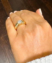 Load image into Gallery viewer, 14k Solid Yellow Gold Round Cut Natural Diamond Engagement Ring Semi Bezel Set, Bridal, Wedding 1.25ct