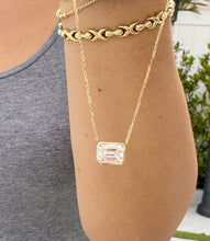 Load image into Gallery viewer, IGI Certified 14k Solid Yellow Gold Emerald Diamond Bezel Set Solitaire Necklace and Chain, Pendant, Bridal, Wedding, Anniversary, 2.00ct