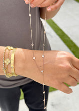 Load image into Gallery viewer, Minimalist 14k solid rose gold round cut diamond by the yard Y style bezel set necklace Pendant Bridal Gift For Her Wedding Gift 0.75ct