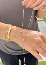 Load image into Gallery viewer, Minimalist 14k solid rose gold round cut diamond by the yard Y style bezel set necklace Pendant Bridal Gift For Her Wedding Gift 0.75ct